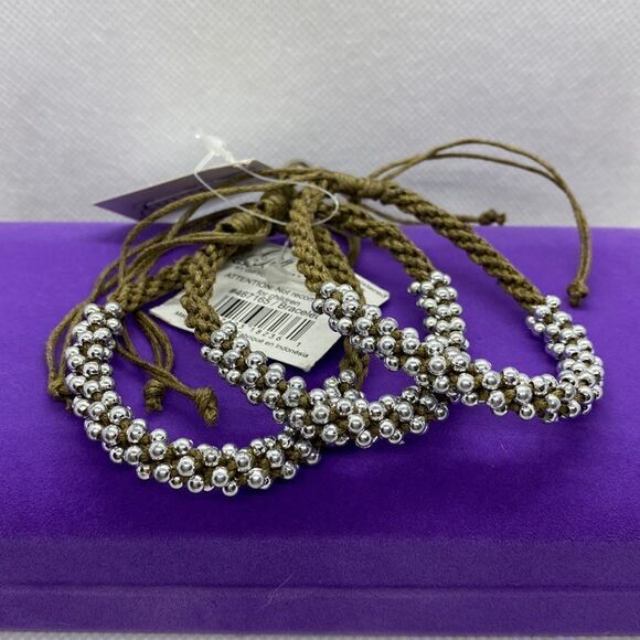 💛 Silver Ball & Rope Adjustable Bracelet - Picture 2 of 4